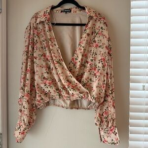Floral Wrap Blouse